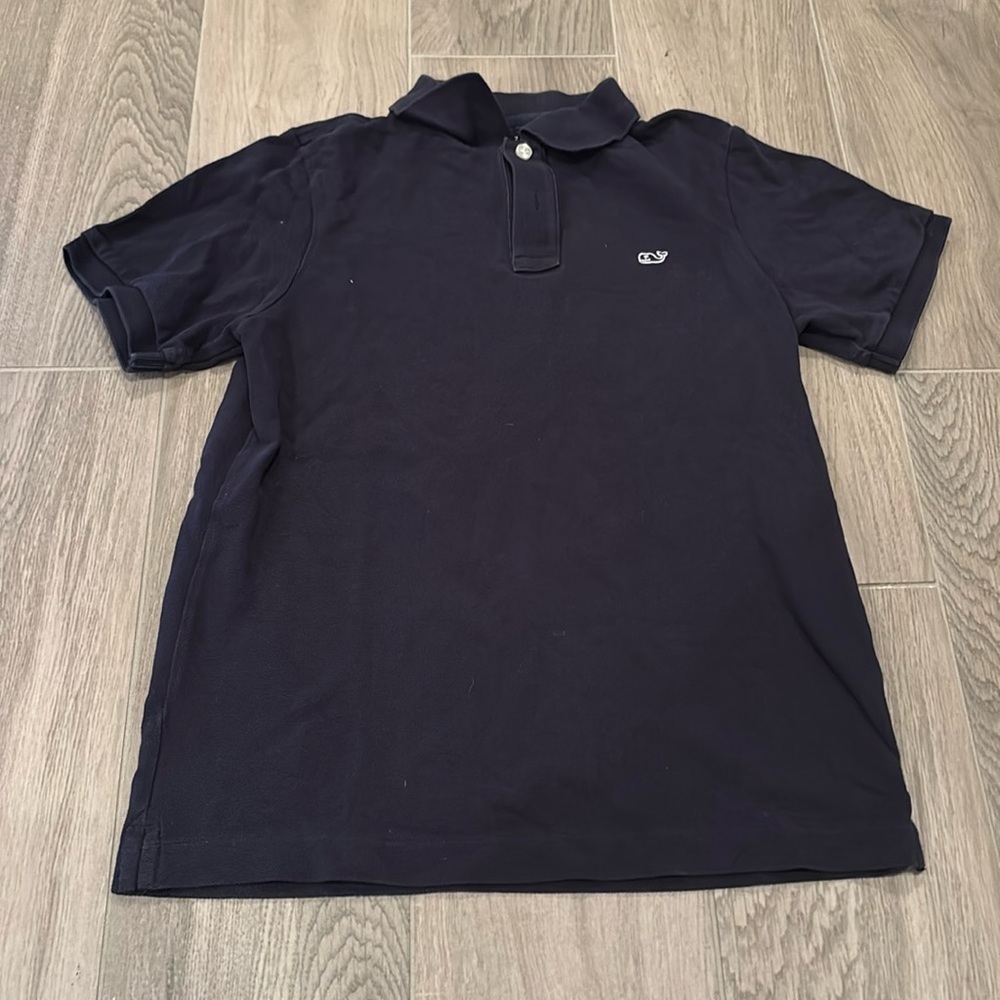 Vineyard Vines Boys Navy Blue collard Shirt Size M